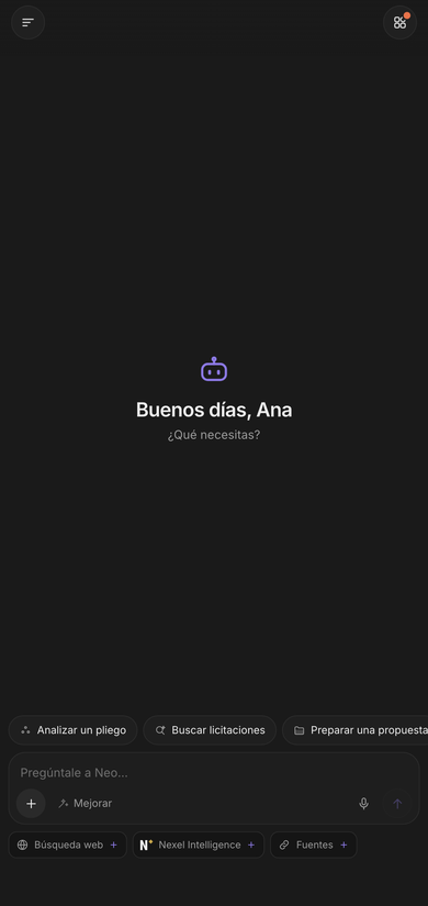 La app de Neo en el teléfono: el agente listo para ayudarte
